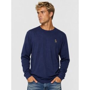 OVO October's Very Own Navy Blue Long Sleeve T-Shirt Embroidered Owl Logo S